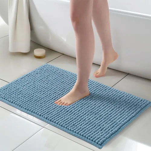 Miniatura 18 de FRESHMINT Alfombra de baño de felpilla gruesa y grumosa, 17"x24", alfombrilla de baño antideslizante, accesorio decorativo suave, linda alfombrilla