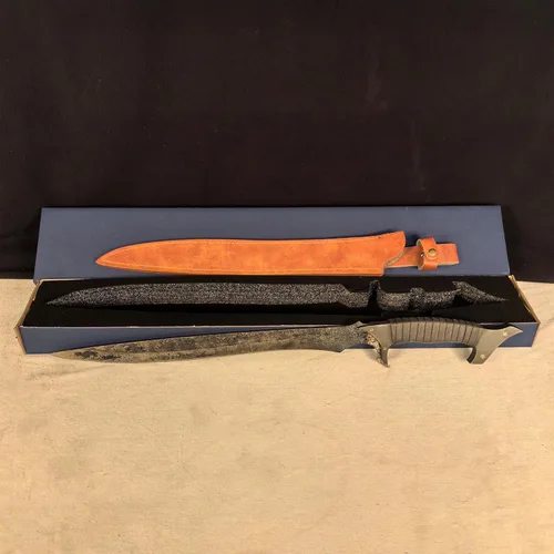 Miniatura 3 de SV Espada de corte artesanal hecha a mano de manganeso y acero, de tang completo, para exteriores, caza, camping, senderismo, supervivencia