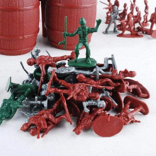 Miniatura 3 de NWFashion 150 piezas de juguete en miniatura juguete plástico tren ejército soldados figuras (3 colores)