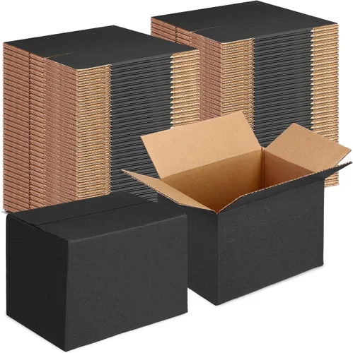 Miniatura 16 de Yeaqee 72 cajas de envío de cartón corrugado de 4 x 4 x 4 pulgadas, cajas de envío pequeñas para embalaje, envío, mudanza, pequeñas empresas, Negro
