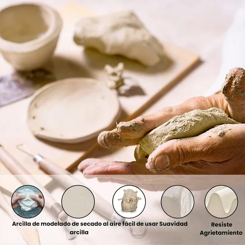 Miniatura 2 de Old Potters Arcilla seca al aire de primera calidad, blanca, 10 libras, arcilla de modelado natural. Ideal para principiantes y escultores
