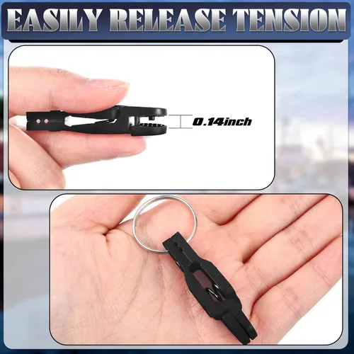 Miniatura 3 de Honoson 20 clips de liberación a presión de tensión pesada, clips de liberación acolchada, clips de arrastre con llavero para tablero de cepillado