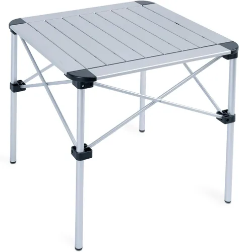 Miniatura 20 de iClimb Mesa ligera y estable de aluminio plegable cuadrada con parte superior enrollable y bolsa de transporte para acampar, picnic, patios