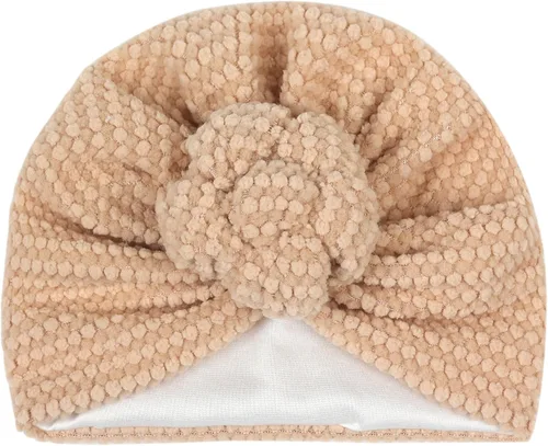 Miniatura 23 de Gorro de punto para bebé con lazos lindos turbante para envolver el sombrero (MZ6)