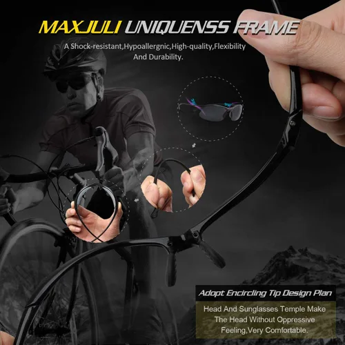 Miniatura 6 de JULI - Gafas de sol deportivas polarizadas para hombres y mujeres, marco irrompible Tr90 para correr, pescar, béisbol, conducir, MJ8002