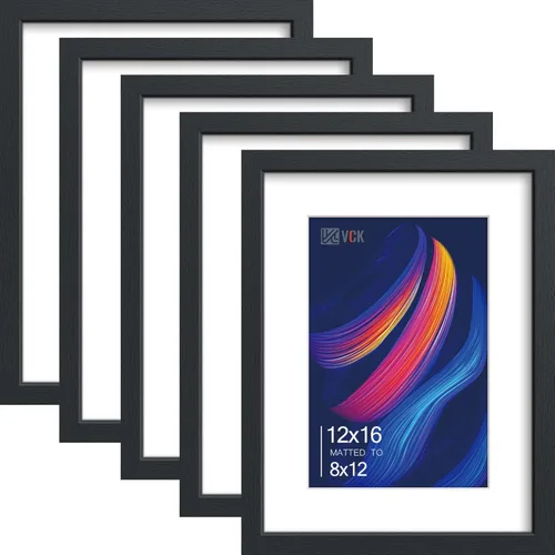 Miniatura 138 de VCK Portarretratos A1 color negro, paquete de 2 unidades, marco de madera de alta gama de 22.375 x 34 pulgadas con plexiglás, muestra A2