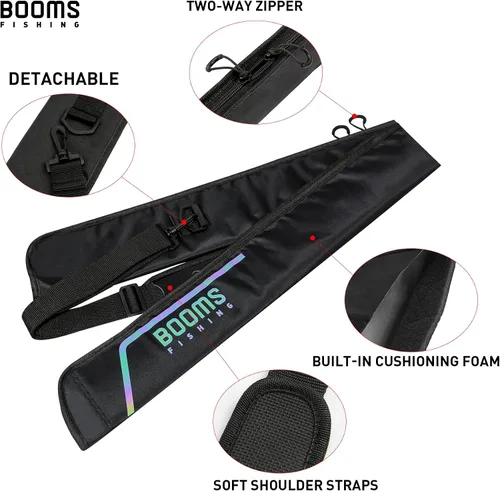 Miniatura 5 de Booms Fishing PB3 - Funda para caña de pescar de 4.4 pies a 5 pies, funda plegable portátil para caña de pescar con cremalleras bidireccionales