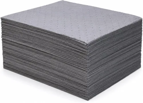 ATERET Esterilla de aceite I Almohadilla absorbente universal de peso medio I 15" x 18" I 100 almohadillas absorbentes universales I Gris