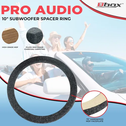 Miniatura 5 de Atrend Espaciador universal construido de MDF para altavoces o subwoofer de 10 pulgadas, añade 3/4 pulgadas a profundidad, espaciador de subwoofer