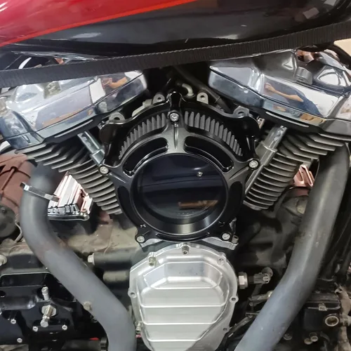 Miniatura 9 de Filtro de aire CNC para motocicleta Filtro de aire Limpiador de sistema de admisión (D-Para M8 Touring 17-23, Softail 18-24)