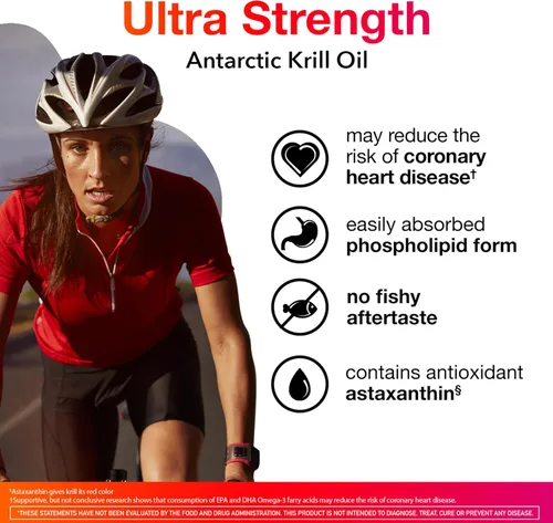 Miniatura 2 de MegaRed Suplemento de aceite de krill omega-3 ultra fuerte de 1000 mg con EPA/DHA, astaxantina y fosfolípidos, sin sabor a aceite de pescado que