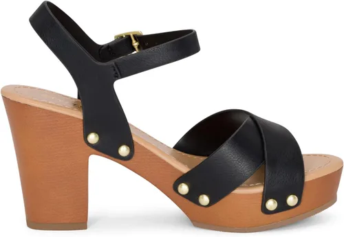 Miniatura 3 de STYLISH S SHIFT - Sandalias de tacón de plataforma de madera sintética con correa de tobillo y puntera abierta para mujer