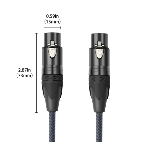 Miniatura 3 de Cable de audio de equilibrio de 3 pines hembra a hembra, cables de conexión de micrófono de 3 pines, cables de conexión XLR hembra a hembra DMX