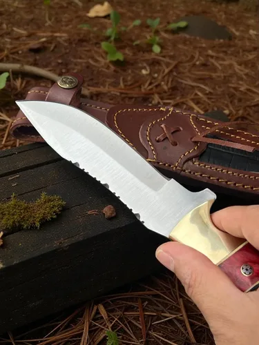 Miniatura 8 de Poshland Cuchillos de acero de Damasco hechos a mano de edición limitada y personalizados, variedad de tamaños y diseños de mango TR- 2169 D2 Acero