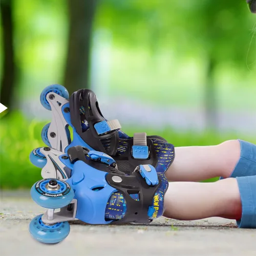 Miniatura 7 de New Bounce Patines para niños pequeños – Talla de zapato EU 28-31, US Kids Junior Size 8-11, 2 en 1 Patines para niñas, convertidos de tres ruedas a