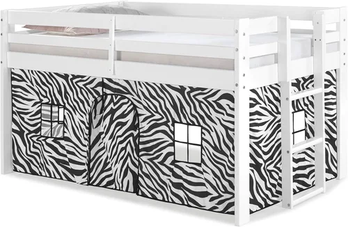 Miniatura 20 de Alaterre Furniture Jasper - Cama tipo loft junior individual, marco gris paloma y fondo de camuflaje gris