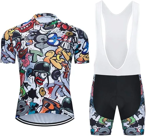MOXILYN Camiseta de ciclismo para hombre, kit de ciclismo de MTB y pantalones cortos de ciclismo con almohadilla de gel 20D, conjunto de ropa de