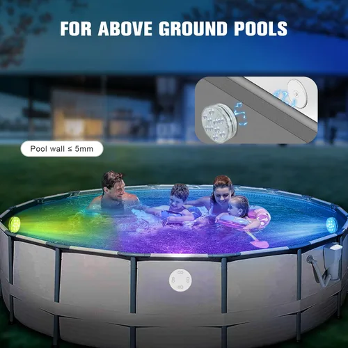 Miniatura 8 de Qoolife - Luces para piscina recargables sumergibles con mando a distancia, impermeables, carga subacuática, operadas por batería, controladas, 25