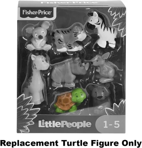 Miniatura 6 de Pieza de repuesto para el juego Fisher-Price Little People Safari Animal Friends - GFL22 ~ Figura de tortuga verde y marrón de repuesto