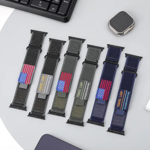 Miniatura 2 de Correa Trail Loop de nylon - Compatible con Apple Watch Ultra 3/2/1 Series 11/10/9/8/7/6/SE/5/4/3 para hombres y mujeres, correa deportiva de tela
