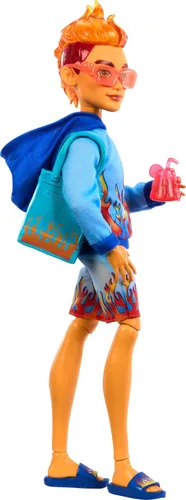 Miniatura 5 de Muñeca Monster High Scare-adise Island Heath Burns con Sudadera con Capucha de Llamas, Bañador y Accesorios de Playa como Gafas de Sol