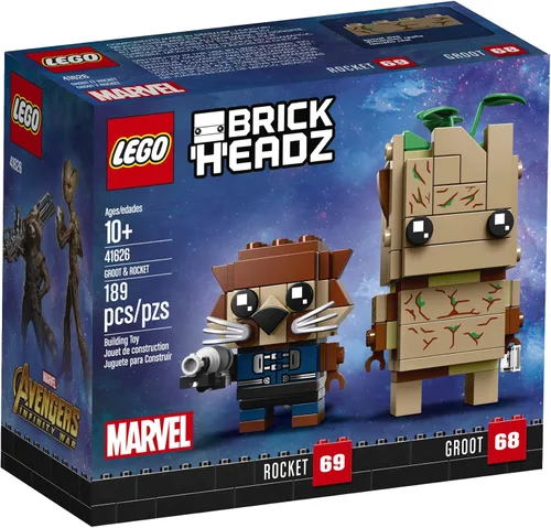 Miniatura 4 de LEGO BrickHeadz Groot & Rocket Kit de construcción, multicolor