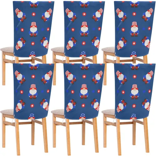 4 de julio, Día de la Independencia, enanos rojos y azules, fundas decorativas para sillas de sala de estar para hotel, antipolvo, silla de oficina,