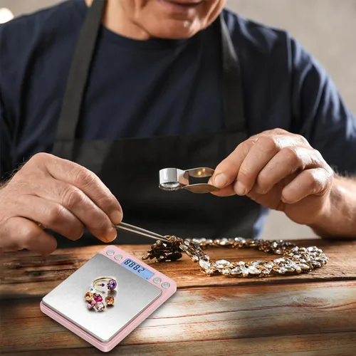 Miniatura 4 de Fuzion báscula digital de 0.01 gramos de precisión, básculas de alimentos mini de 500g para joyería pequeña, oro, hierba, especias - peso en gramos