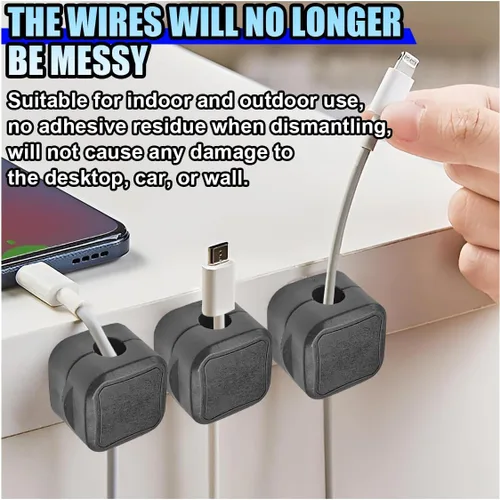 Miniatura 6 de ZIMISI Paquete de 8 organizadores de cables para automóvil, organizador de cables magnéticos, clips de gestión de cables, organizador de cables