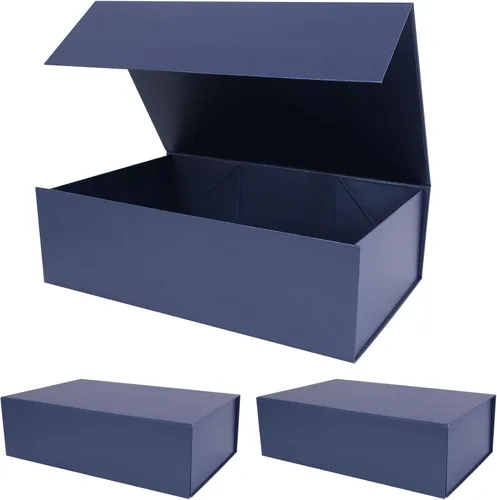 Miniatura 11 de Aimyoo Cajas de regalo magnéticas Galaxy negras con tapas 13.8x9x4.3 pulgadas, caja grande de propuesta para dama de honor y padrino, caja plegable