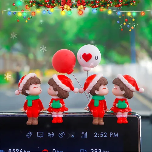 Miniatura 9 de Lindos adornos para parejas, bonita decoración de automóvil, bonita decoración de automóvil para pareja, figura de acción, adorno navideño para 1