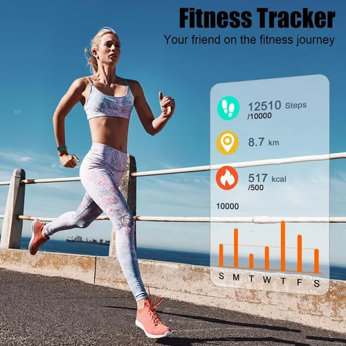 Miniatura 5 de Harper Reloj inteligente para hombres y mujeres, dos correas (silicona + malla) 2.01 pulgadas, HD, reloj inteligente inteligente Bluetooth + control