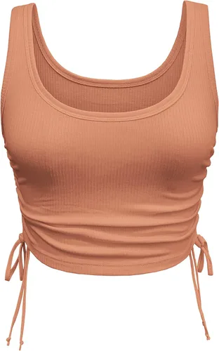 Miniatura 2 de Lizstud Camiseta corta sin mangas para mujer, sexy, básica, fruncida, ajustada, sin mangas