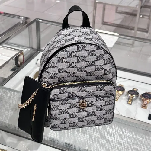 Miniatura 5 de Michael Kors Maisie XS 2IN1 Mochila Cartera Bolso Jacquard Cuero Negro