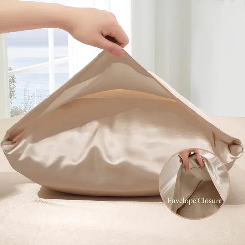 Miniatura 6 de VACVELT Juego de 3 sábanas de satén color beige tamaño individual, juego de ropa de cama, sábana bajera de satén sedoso con bolsillo profundo de 15