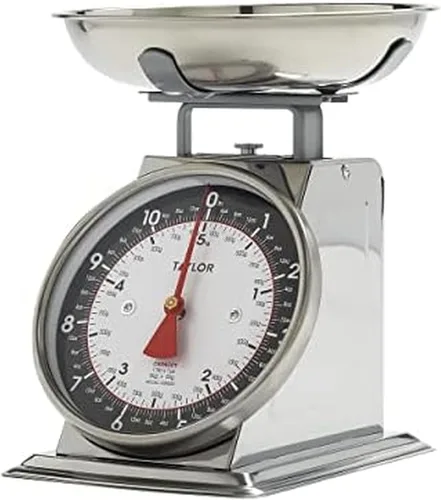 Miniatura 11 de Báscula de cocina mecánica Taylor para pesar alimentos con tazón, pesa hasta 11 libras, mide en gramos y onzas, básculas de alimentos para cocina