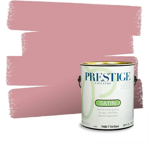 Miniatura 436 de Prestige Paints Pintura exterior e imprimación en uno, 1 galón, plano, coincidencia comparable de Valspar* Amber Rose*