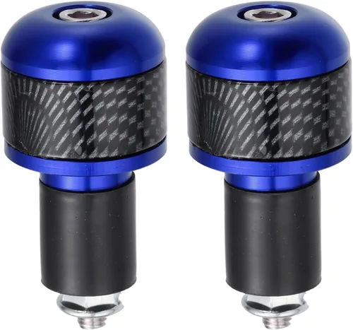 X AUTOHAUX 1 par 7/8 "0.866 in azul motocicleta manillar extremo agarres barra extremos tapón tapón fibra de carbono patrón para motocicleta