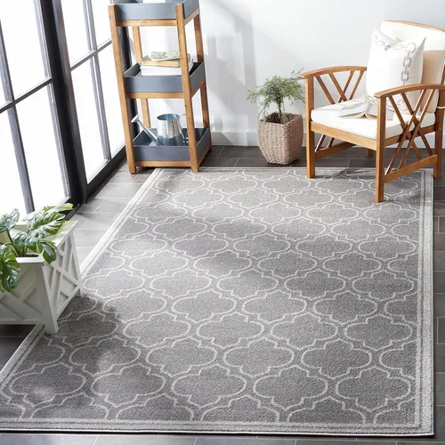 Miniatura 13 de Safavieh Amherst Collection Tapete AMT412A para interiores/exteriores de color marfil y verde claro, Polipropileno