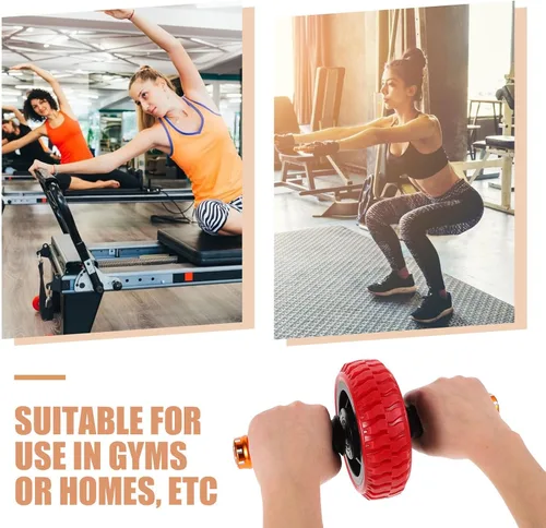 Miniatura 3 de Rueda de rodillo de abdominales portátil para gimnasio en casa, entrenamiento muscular abdominal, rodillo de entrenamiento muscular compacto,