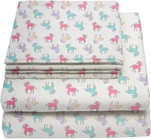 Miniatura 35 de Juego de sábanas tamaño individual para niños y niñas, sábanas para niños, linda sábana de cama, incluye sábana plana, ajustable y funda de Azul