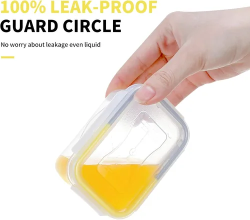 Miniatura 3 de KIGI Pequeño recipiente de plástico para almacenamiento de alimentos para aperitivos, almuerzo y preparación de comidas, sin BPA, tapas herméticas