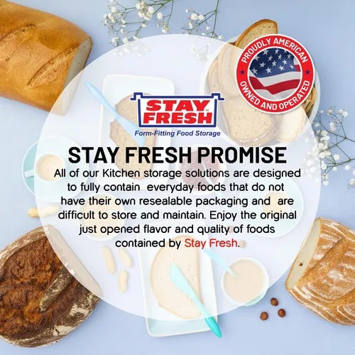 Miniatura 7 de Stay Fresh Recipiente de queso crema para nevera, plástico transparente para queso crema, apto para lavavajillas, sin bisfenol A, plato de queso