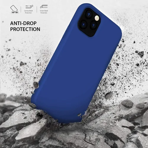 Miniatura 4 de ZUSLAB Funda de silicona nano compatible con Apple iPhone 12 / iPhone 12 Pro, goma de silicona líquida a prueba de golpes, cubierta suave de Azul
