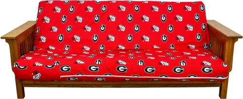 College Covers Everything Comfy Georgia Bulldogs - Funda para futón, tamaño matrimonial (54 x 76 x 6 pulgadas), se adapta a tapetes de 6 y 8 pulgadas