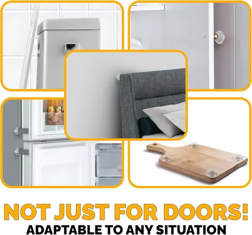 Miniatura 9 de Ducki Topes de puerta para pared de 2 pulgadas (paquete de 6 transparentes), autoadhesivos y discretos, protector de pared para pomo de puerta