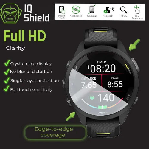 Miniatura 4 de IQShield Paquete de 6 protectores de pantalla para Garmin Forerunner 265s (1.654 in): fácil instalación, ultra fino, antiarañazos, película de TPU