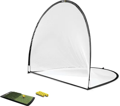 SKLZ Kit de campo de conducción de golf con red, pelotas de golf, almohadilla de lanzamiento y camisetas