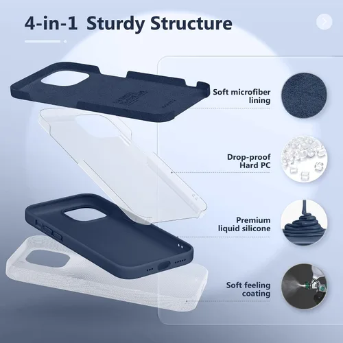 Miniatura 121 de GONEZ Funda de silicona para iPhone 15 Pro Max, compatible con Magsafe, protector de cámara + protector de pantalla, forro de microfibra suave