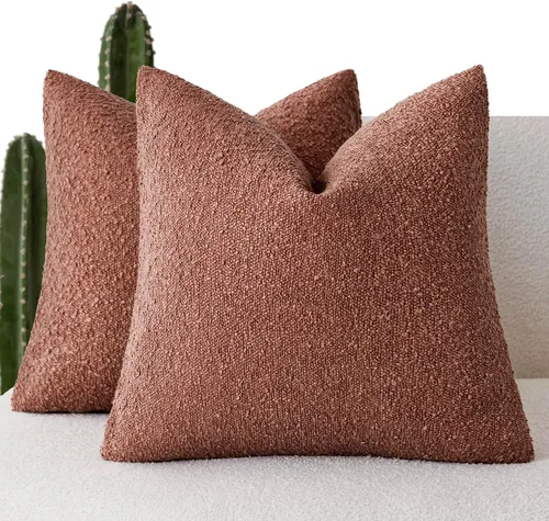 Miniatura 12 de Foindtower - Juego de 2 fundas decorativas de textura de bucle, fundas de almohada acentuadas, fundas de cojín sólidas, neutrales, para sofá, silla